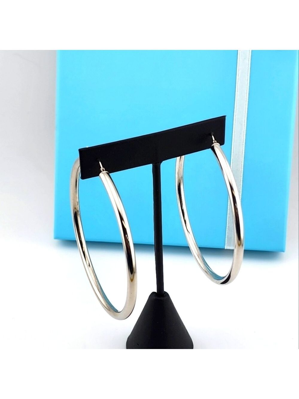 Elegant Silver Hoop Earrings Stamped 925